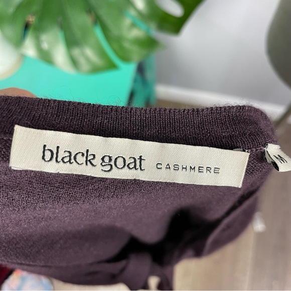 BLACK GOAT cashmere silk purple career luxury sweater Sz M - Picture 11 of 14